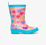 Hatley Colourful Hearts Shiny Rain Boots