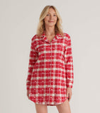 Little Blue House Woofing Plaid Women’s Flannel Nightdress